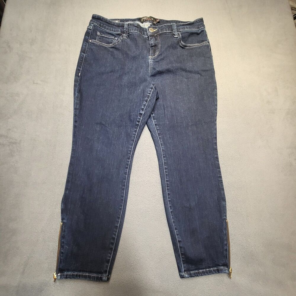 Torrid Jeans Womens 16 Blue Stiletto Skinny Distressed Stretch Denim Zip Ankle